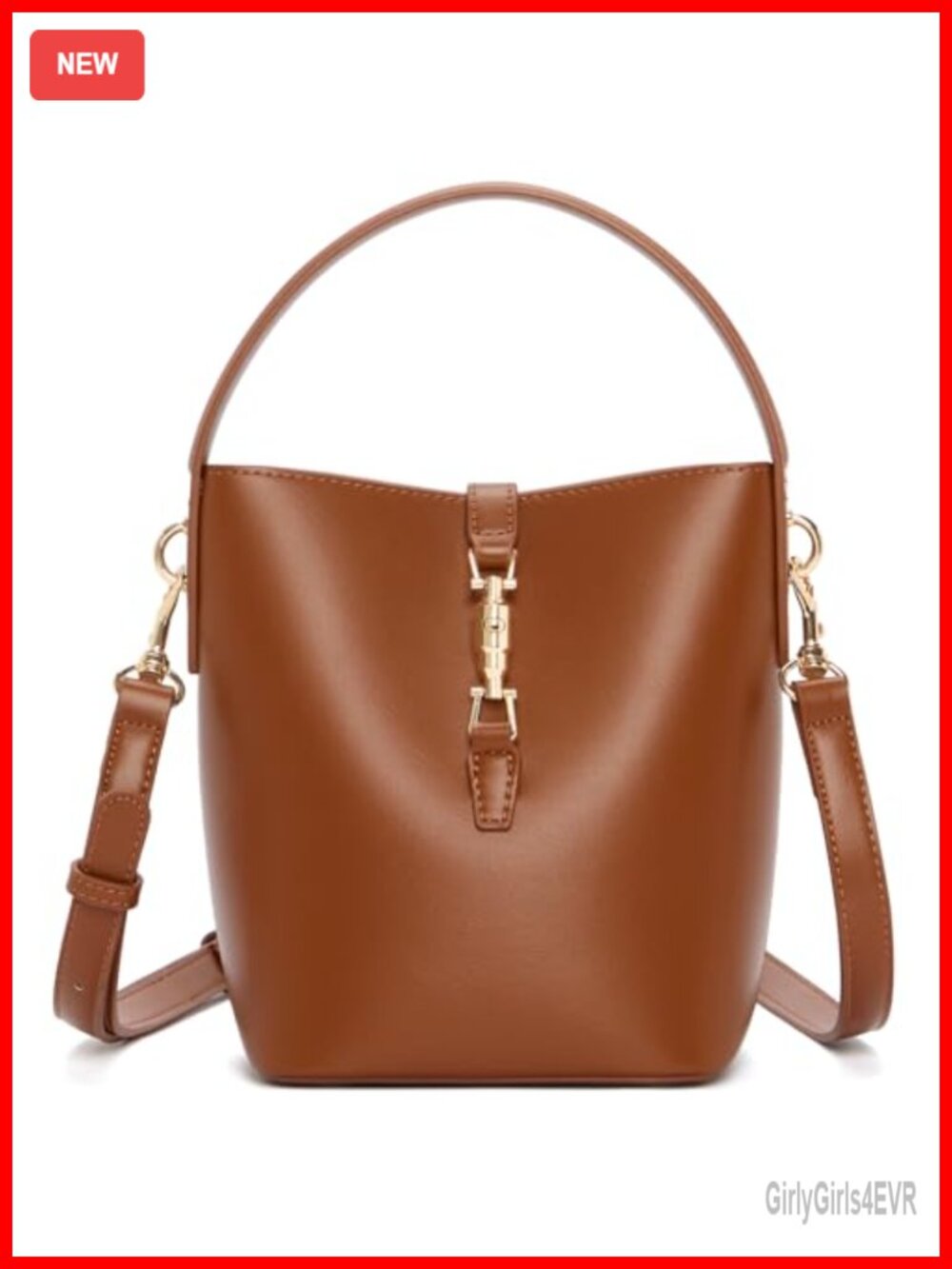 Small Faux Leather Bucket Bag Crossbody Shoulder Purse Handbag - Picture 1 of 6
